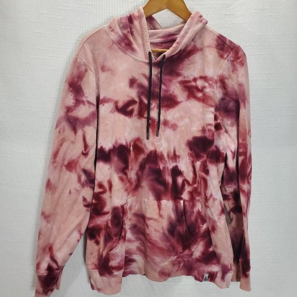 Torrid Active Hoodie Sweatshirt Womens 2 (18/20) Everday Fleece Burgundy Tie Dye - Picture 2 of 9